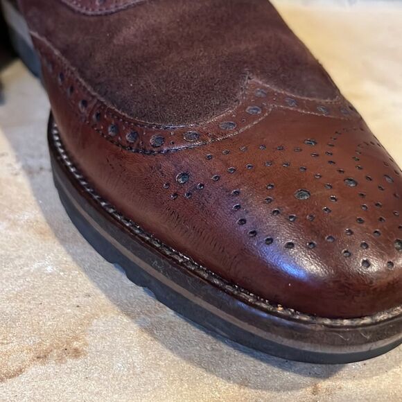 Baerchi Wingtip Oxford Brown Leather and Suede Dress Shoes main image 8